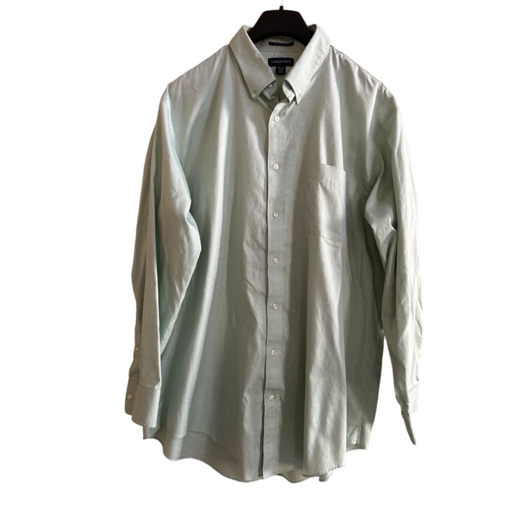 Men's Lands' End Shirt Green 18/36